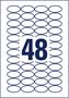 Etikett, univerzális, 40x20 mm, ovális, AVERY ZWECKFORM, 480 etikett/csomag
